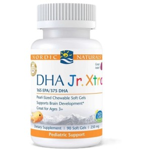 DHA Junior Xtra | 165 mg EPA & 375 mg DHA - Горски плодове 90 Гел капсули | Nordic Naturals