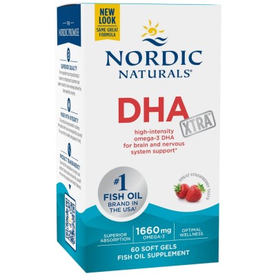 DHA Xtra 1660mg - Ягода 60 Гел капсули | Nordic Naturals