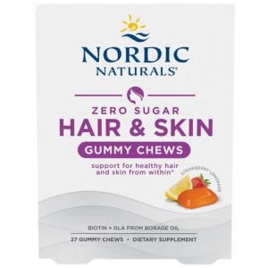 Hair & Skin Gummy Chews - Ягодова лимонада 27 желирани бонбони | Nordic Naturals