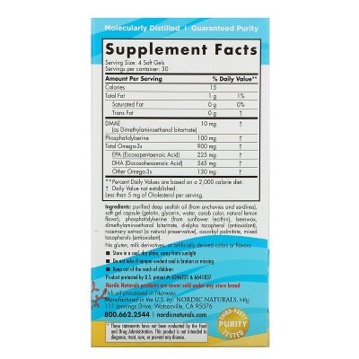 Omega Focus Junior 120 мини гел-капсули | Nordic Naturals Подпомага мозъчната функция и здраве при децата и юношите Подобрява концентрацията и фокуса Стимулира продължителния и качествен сън Омега-3 за Под Omega Focus Junior 120 мини гел-капсули | Nordic 