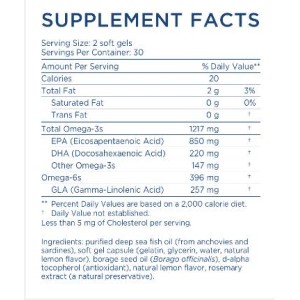 Nordic Beauty Omega-3 | With Borage Oil - 60 Гел капсули | Nordic Naturals