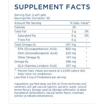 Nordic Beauty Omega-3 | With Borage Oil - 60 Гел капсули | Nordic Naturals