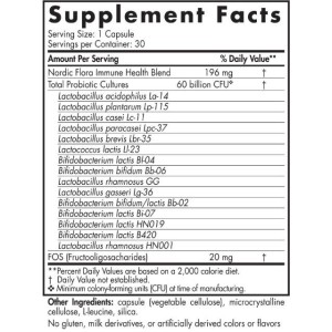 Nordic Flora Probiotic Immune Health | 60 Billion Active Cells - 30 капсули | Nordic Naturals Nordic Flora Probiotic Immune Health | 60 Billion Active Cells - 30 капсули | Nordic Naturals