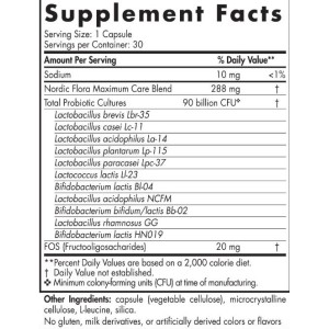 Nordic Flora Probiotic Maximum Care | 90 Billion Active Cells - 30 капсули | Nordic Naturals Nordic Flora Probiotic Maximum Care | 90 Billion Active Cells - 30 капсули | Nordic Naturals