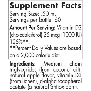 Plant-Based Vitamin D3 Liquid - Ябълка 30 мл | Nordic Naturals