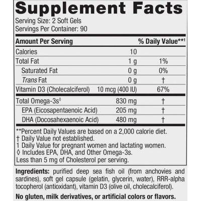 Prenatal DHA 830 mg | With 400 IU D3 - Натурален 90 Гел капсули | Nordic Naturals