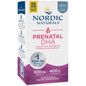 Prenatal DHA 830 mg | With 400 IU D3 - Натурален 90 Гел капсули | Nordic Naturals