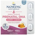 Prenatal DHA Gummy Chews 600 mg - Ягода и Портокал 27 желирани бонбони | Nordic Naturals