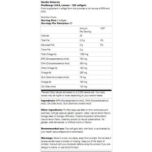 ProOmega 3-6-9 1360 mg - 120 Гел капсули | Nordic Naturals