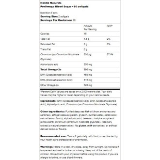 ProOmega Blood Sugar - 60 Гел капсули | Nordic Naturals