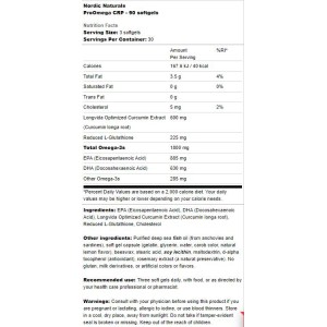 ProOmega CRP | With Curcmin and Glutathione - 90 Гел капсули | Nordic Naturals