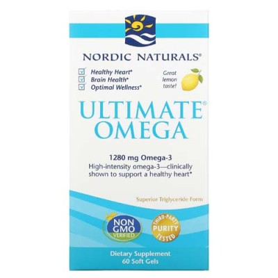 Ultimate Omega 640 мг 60 гел-капсули | Nordic Naturals Подкрепа за нервната система и когнитивните способности Поддържа имунитета и кръвоносната система Ultimate Omega Омега-3 за Здраво Сърце дражета е на пре Ultimate Omega 640 мг 60 гел-капсули | Nordic 