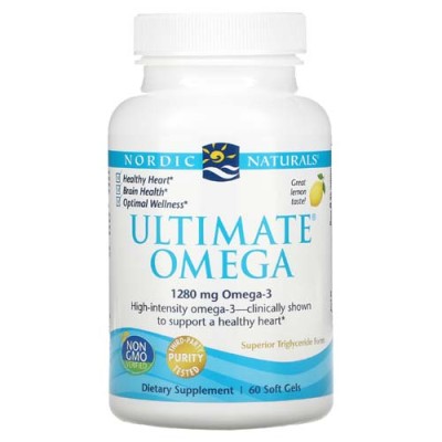 Ultimate Omega 640 мг 60 гел-капсули | Nordic Naturals Подкрепа за нервната система и когнитивните способности Поддържа имунитета и кръвоносната система Ultimate Omega Омега-3 за Здраво Сърце дражета е на пре Ultimate Omega 640 мг 60 гел-капсули | Nordic 