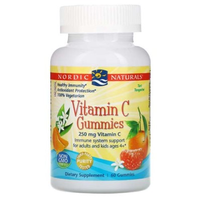 Vitamin C Gummies 60/120 желирани таблетки | Nordic Naturals За възрастни и деца на възраст 4+ За силен имунитет Осигурява антиоксидантна защита 100% вегетариански продукт Витамин Ц за Деца 4+ гъмита с Vitamin C Gummies 60/120 желирани таблетки | Nordic N