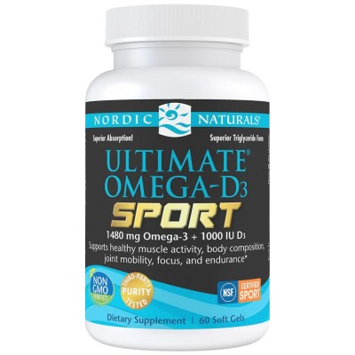 Ultimate Omega-D3 Sport 1480 mg - Лимон 60 Гел капсули