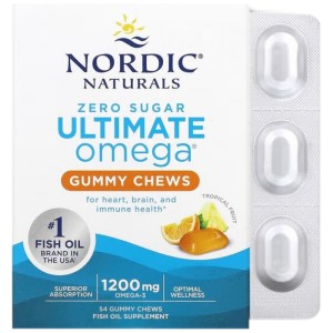 Ultimate Omega Gummy Chews 1200 mg - Тропически пунш 54 желирани бонбони | Nordic Naturals