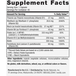 Vitamin B Complex - 45 капсули | Nordic Naturals