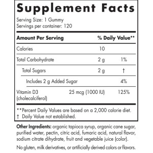 Vitamin D3 Gummies Sport 1000 IU - Боровинка 120 желирани бонбони