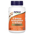 8 Billion Acidophilus & Bifidus 120 веге капсули | Now Foods