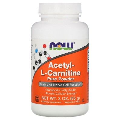 Acetyl L-Carnitine Powder 85 гр | Now Foods Изгаря мазнините Подобрява силовите показатели Повишава издръжливостта Регулира метаболизма Има защитно действие върху централната нервна система Съхранява Acetyl L-Carnitine Powder 85 гр | Now Foods Изгаря мазн