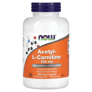 Acetyl L-Carnitine 500 мг 200 веге капсули | Now Foods