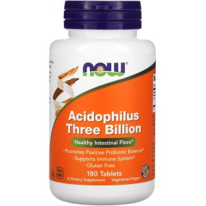 Acidophilus Three Billion 180 таблетки | Now Foods Acidophilus Three Billion 180 таблетки | Now Foods