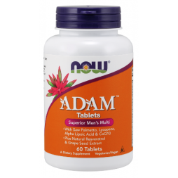 Витамини ADAM Male Multi 60/120 таблетки | Now Foods Подсилват паметта Спомагат за изграждане на мускулатурата Подсилват имунитета За здрави очи Възпрепятства развитието на атеросклероза Вегетар Витамини ADAM Male Multi 60/120 таблетки | Now Foods Подсилв