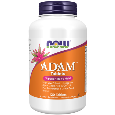 Витамини ADAM Male Multi 120 таблетки | Now Foods Подсилват паметта Спомагат за изграждане на мускулатурата Подсилват имунитета За здрави очи Възпрепятства развитието на атеросклероза Вегетариан Витамини ADAM Male Multi 120 таблетки | Now Foods Подсилват 