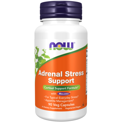 Adrenal Stress Support with Relora | Super Cortisol Support 90 веге капсули | Now Foods Най-добрият продукт за преодоляване на стреса, умората и нервното напрежение, за борба със затлъстяването, безсънието, атерос Adrenal Stress Support with Relora | Supe