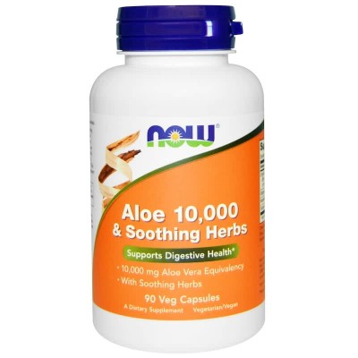 Aloe 10 000 & Soothing Herbs 90 веге капсули | Now Foods Aloe 10 000 & Soothing Herbs 90 веге капсули | Now Foods