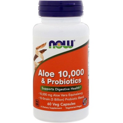 Aloe Vera 10000 & Probiotics 60 веге капсули | Now Foods Aloe Vera 10000 & Probiotics 60 веге капсули | Now FoodsДейства благоприятно върху микрофлората на червата
Подпомага функцията на храносмилателния тракт
Подобрява състоянието на с Aloe Vera 10000 & Probiotics 60 веге капсули | Now Foods Действа благоприятно върху микрофлората на червата Подпомага функцията на храносмилателния тракт Подобрява състоянието на стомаха Помага при вар Aloe Vera 10000 & Probiotics 60 веге капсули