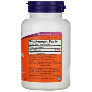 Alpha Lipoic Acid 250 мг 120 веге капсули | Now Foods