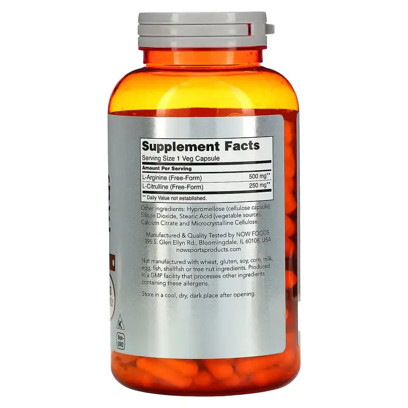 Arginine & Citrulline 240 веге капсули | Now Foods Arginine & Citrulline 240 веге капсули | Now Foods