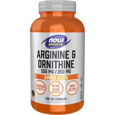 Arginine & Ornithine 500/250 мг 100 веге капсули | Now Foods