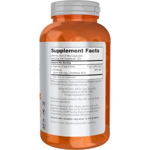 Arginine & Ornithine 500/250 мг 100 веге капсули | Now Foods