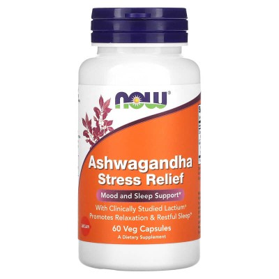 Ashwagandha Stress Relief 60 веге капсули | Now Foods Ashwagandha Stress Relief 60 веге капсули | Now Foods