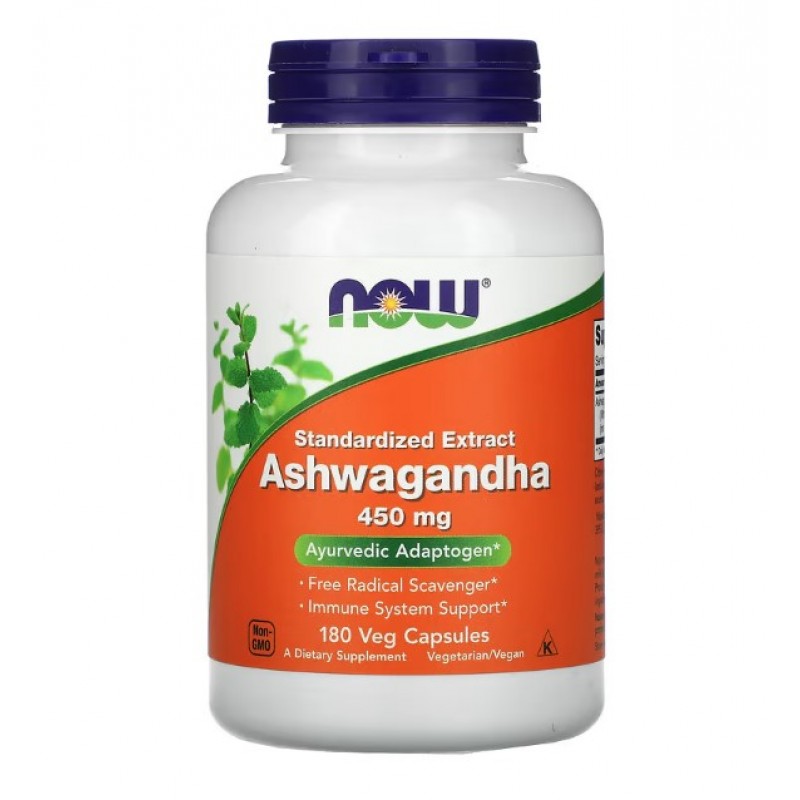 Ашваганда (Индийски жен-шен) 450 мг 180 веге капсули | Now Foods