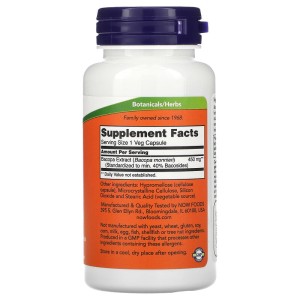 Bacopa Extract 450 мг 90 веге капсули | Now Foods