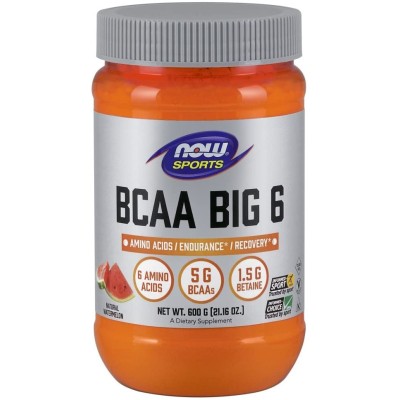BCAA BIG 6 600 гр | Now Foods Намалява изтощението и стреса Поддържа интензивността на трениране Помага за уголемяването на мускулите Повишава физическата сила За повече издръжливост БЦАА (BCAA BIG 6 BCAA BIG 6 600 гр | Now Foods Намалява изтощението и ст