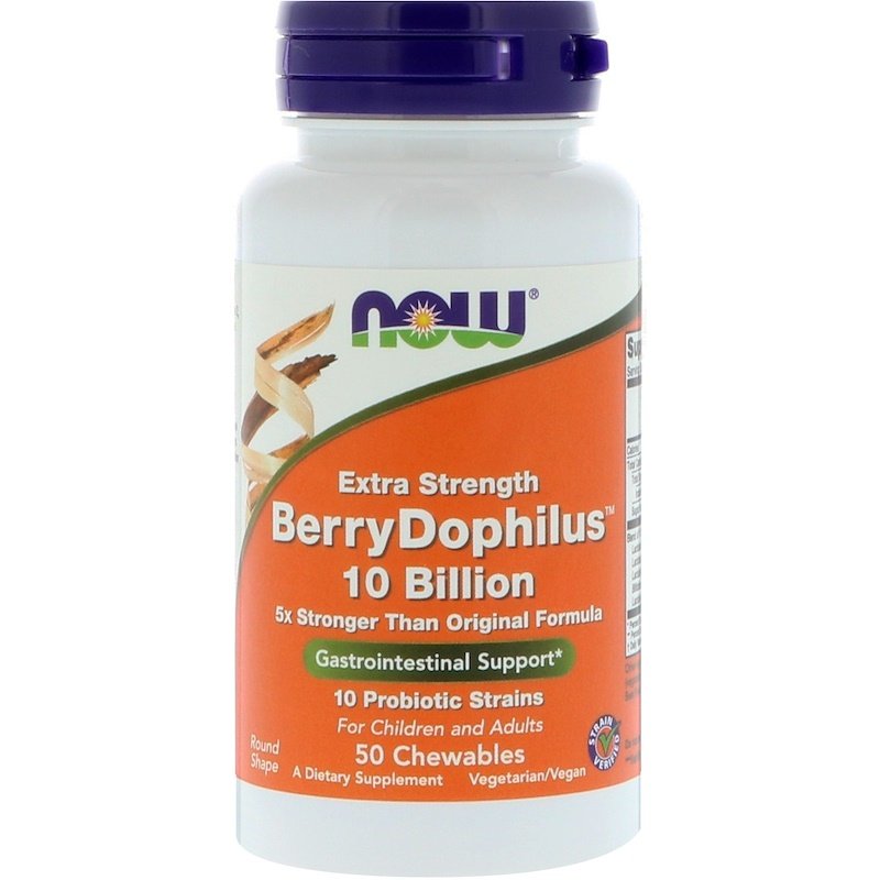 Extra Strength BerryDophilus 50 дъвчащи таблетки | Now Foods