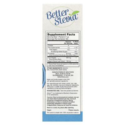 Better Stevia Balance 100 пакетчета | Now Foods