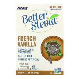 Better Stevia French Vanilla 75 пакетчета | Now Foods
