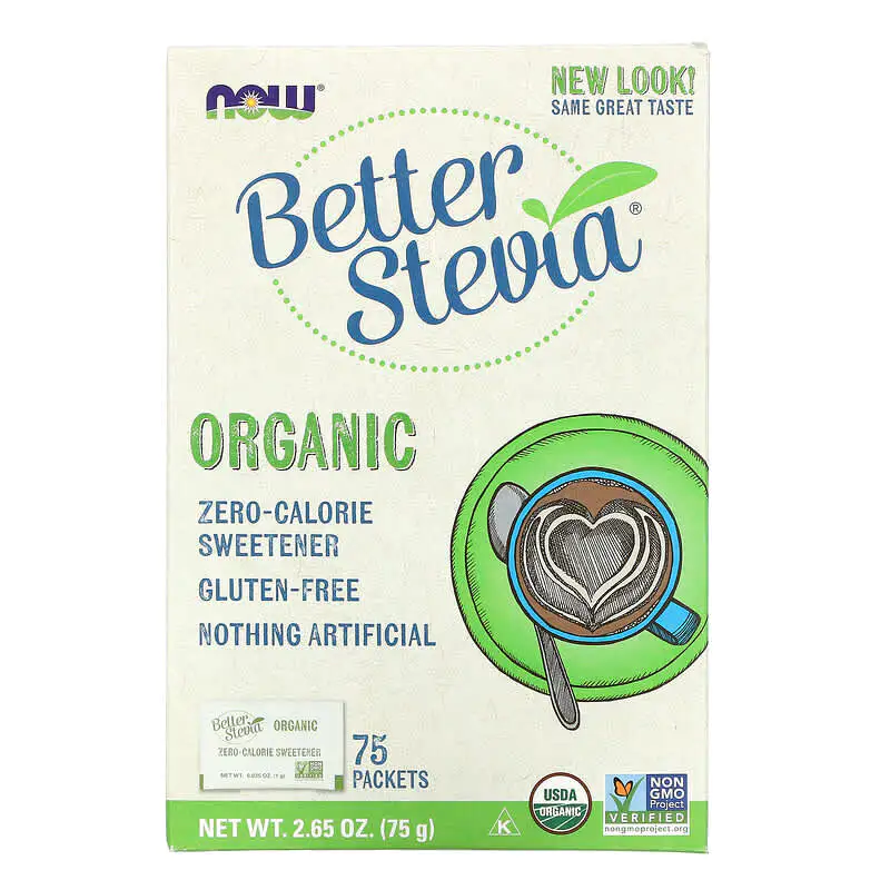 Better Stevia Organic 75 пакета | Now Foods Better Stevia Organic 75 пакета | Now Foods