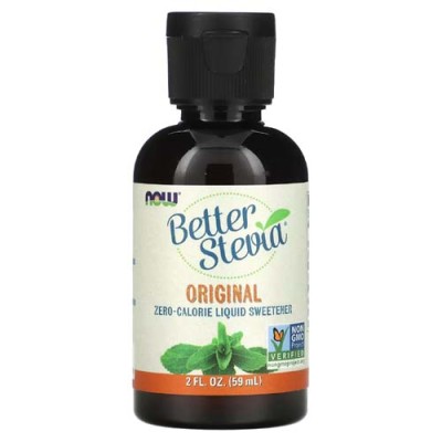 Better Stevia Original Liquid Sweetener 59 мл | Now Foods Натурален заместител на захарта Не причинява кариес Не съдържа калории Нисък гликемичен индекс Препоръчва се на диабетици Течна Стевия Натура Better Stevia Original Liquid Sweetener 59 мл | Now Foo