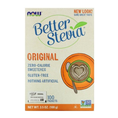 BetterStevia Стевия на пакетчета 100 грама от Now Foods - натуралният подсладител с 0 калории Без Глутен Без Захар 100% Гарантиран произход Better Stevia на Now Foods е оригинален екологично чист BetterStevia Стевия на пакетчета 100 грама от Now Foods - н