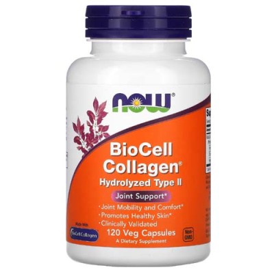 BioCell Collagen 120 веге капсули | Now Foods Цялостна ставна поддръжка Осигурява ставната подвижност и комфорт Допринася за красива, подхранена и хидратирана кожа BioCell Хидролизиран Колаген Тип 2 капсул BioCell Collagen 120 веге капсули | Now Foods Цял