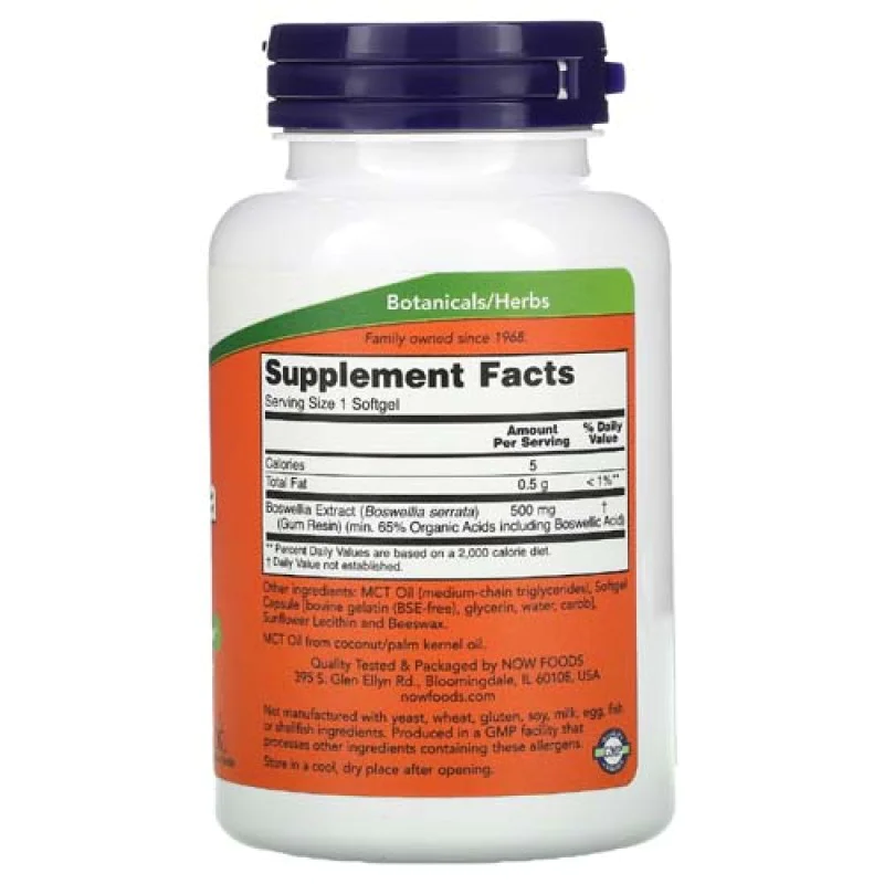 Boswellia Extract 500 мг 90 гел-капсули | Now Foods Boswellia Extract 500 мг 90 гел-капсули | Now Foods
