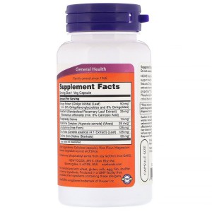 Добавка за Концентрация Brain Elevate 60 веге капсули | Now Foods