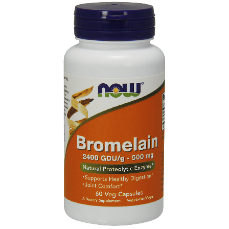 Бромелаин (Bromelain) 500 мг 60 веге капсули | Now Foods Нормализира функцията на храносмилателната система Помага при инфекции Полезен е при синузит Намалява възпаленията Бромелаин (Bromelain) 500 мг 6 Бромелаин (Bromelain) 500 мг 60 веге капсули | Now F