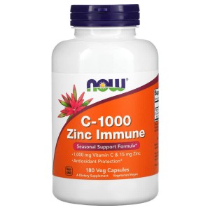 C-1000 Zinc Immune 180 веге капсули | Now Foods